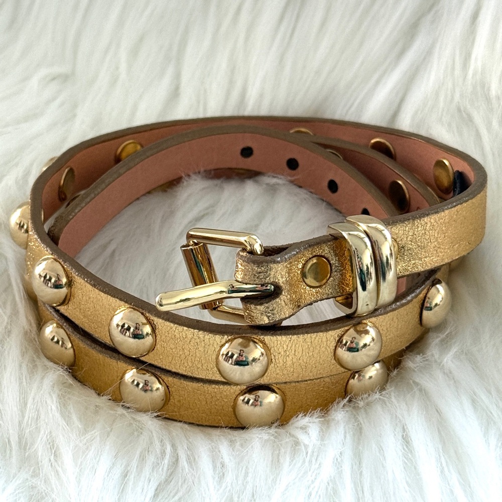 🇨🇦 Brave Leather Collection - Yellow and Rounded Gold Stud Work - Picture 1 of 10